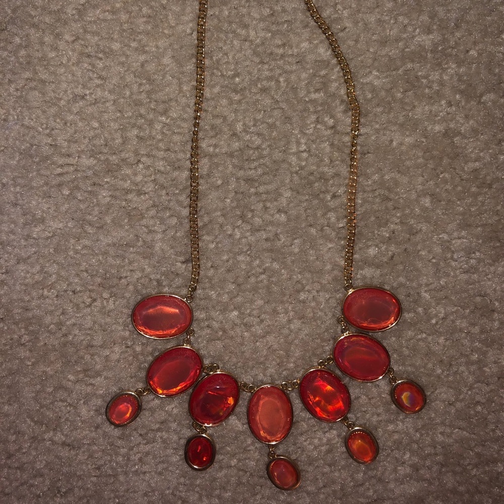 Iridescent Orange Accent Necklace